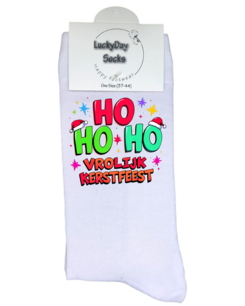 Print 1747 Vrolijk kerstfeest multi color HOHOHO