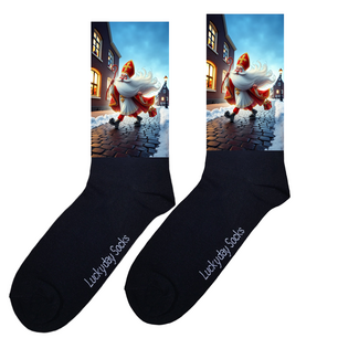 Print 1802 Sint door straat met 1 cadeau