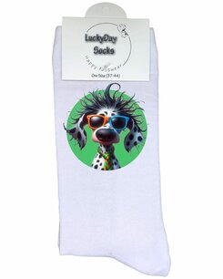 Print 1495 Dalmatiër oranje blauwe bril