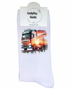 Print 1562 Vrachtwagen zonsondergang